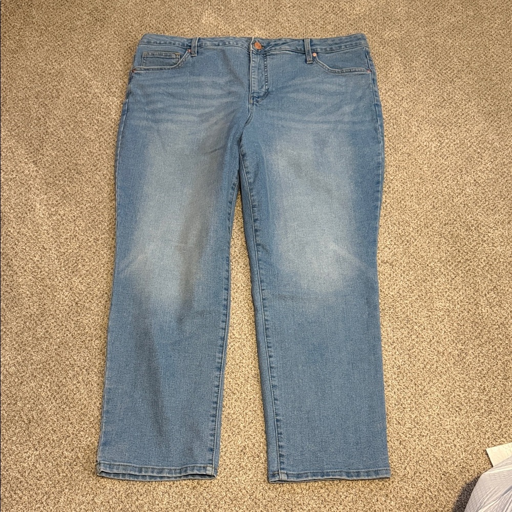 Terra & Sky Women's Straight Leg Blue Jeans